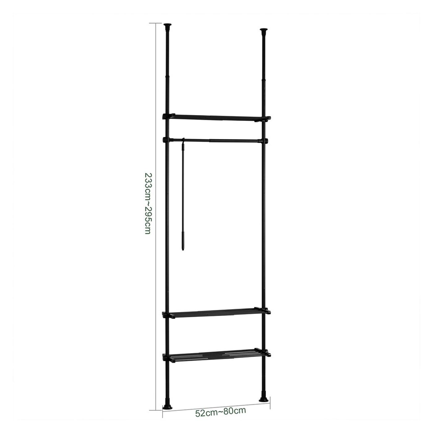 SoBuy KLS07-SCH Garderobă telescopică cu reglare pe înălțime, 160 cm, Alb - 3