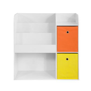 SoBuy Könyvespolc 5 polccal és 2 tárolóval, fehér 89x88x35 cm