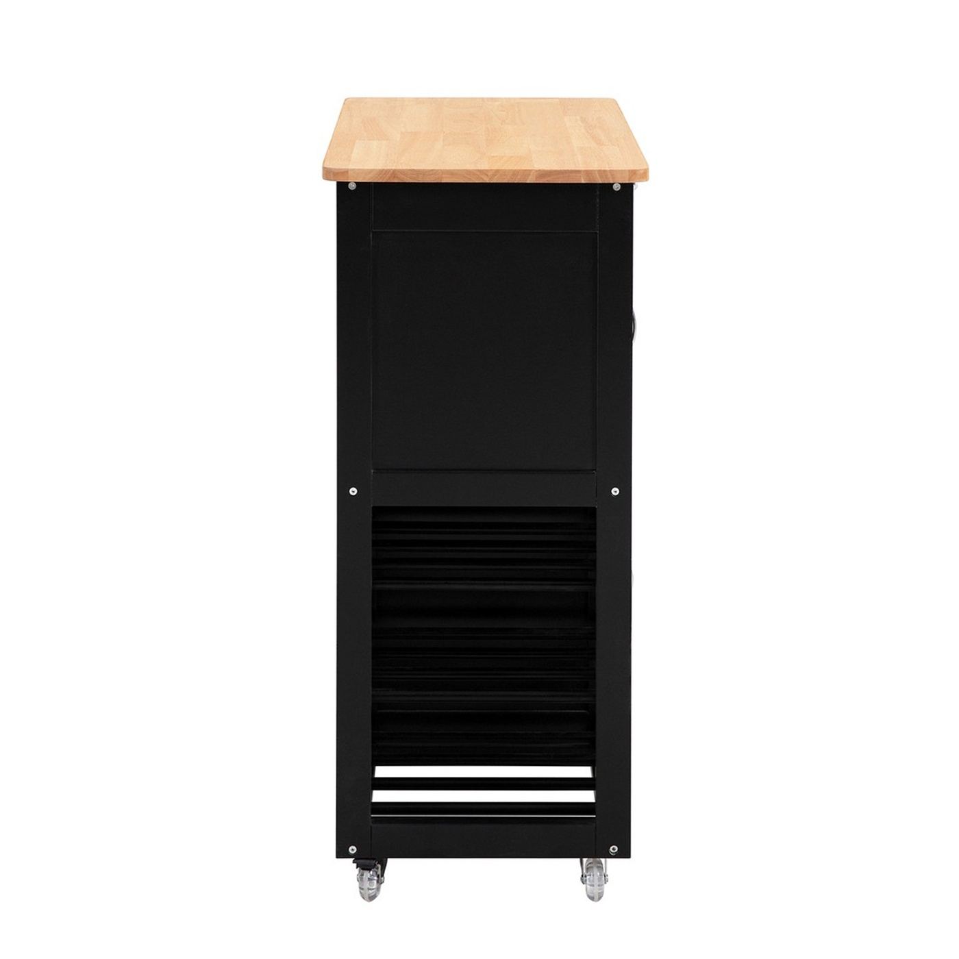 SoBuy Kuhinjska kolica s policama za boce i ladicom, crna, 67x87x37 cm - 16