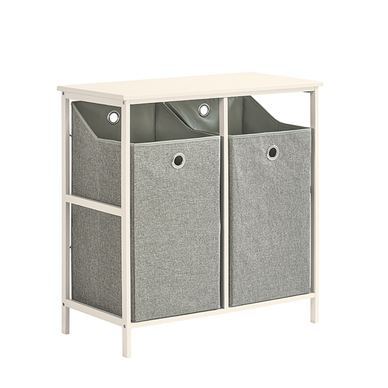 SoBuy Úzka kúpeľňová skrinka s bambusovými košmi 77x38x80 cm BZR57-W