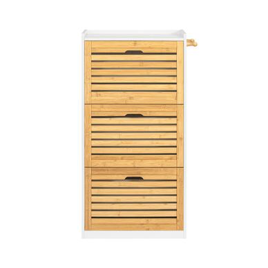SoBuy Obešalnik za čevlje s 3 loputami, 6 policami, naravna barva, 55x112x30 cm, FSR108-WN