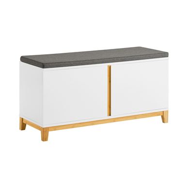 SoBuy Comodă pentru pantofi cu bancă și pernă FSR117-W