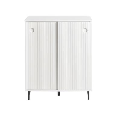 SoBuy Ohišje z drsnimi vrati Belo 70x37x87 cm FSB62-W