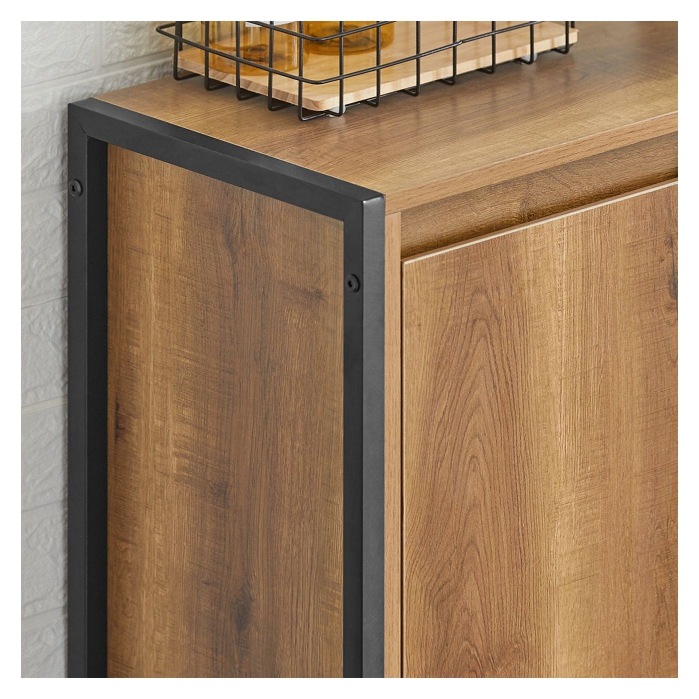 SoBuy Dulap Îngust pentru Baie cu Coș de Rufe 60x30x90 cm BZR65-PF - 17