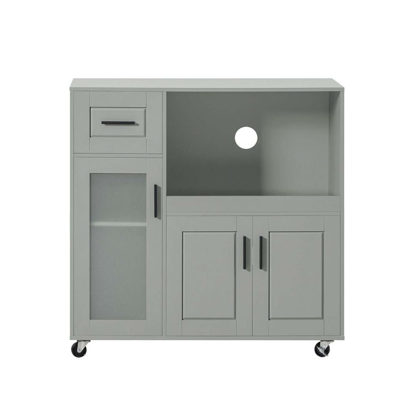 Кухненски шкаф SoBuy с количка, сив 40x88.5x89 см FSB78-HG - 15