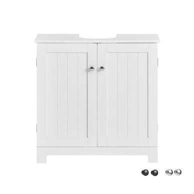 SoBuy Bílá koupelnová skříňka pod umyvadlo 60x60x30 cm BZR18-II-W