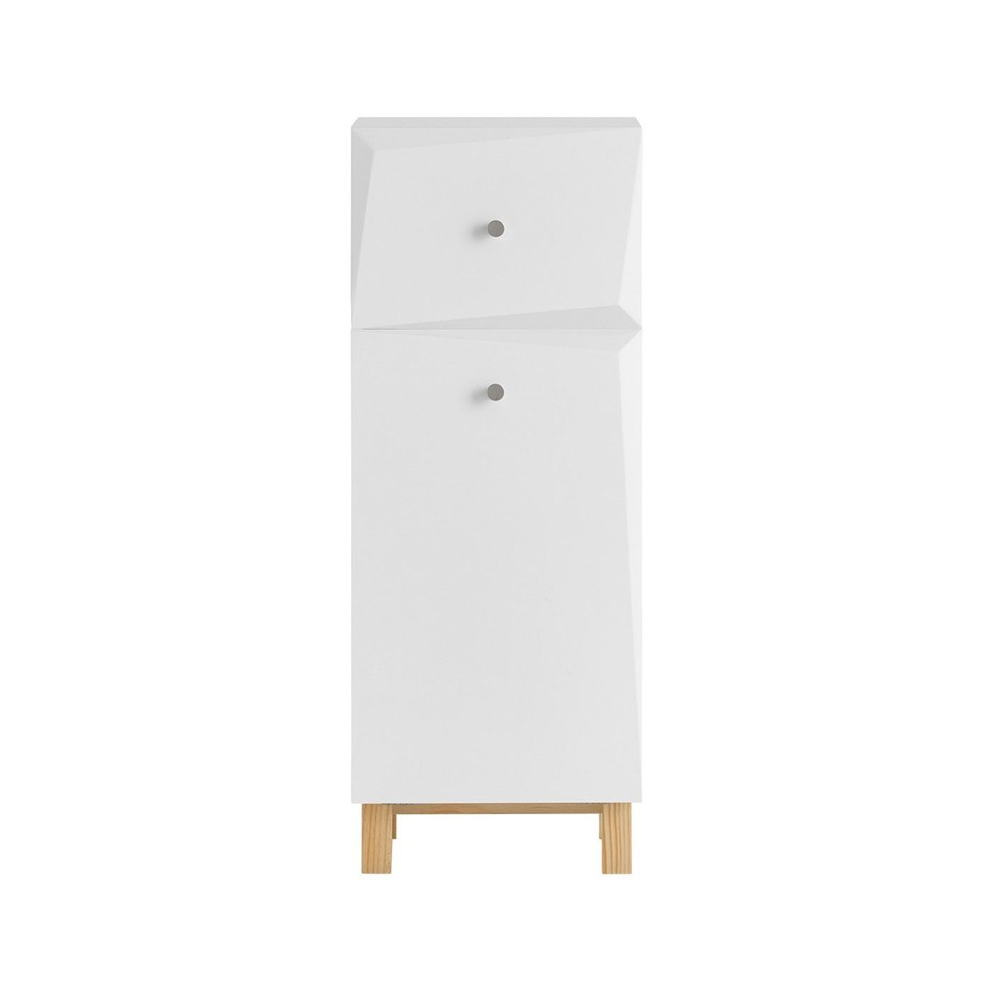 SoBuy Шкаф за баня с кош за пране Бял 34x90x30 см BZR93-W - 14