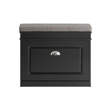 SoBuy Obešalnik za čevlje s sedežem, ozek 24 cm črn 24x60x52 cm