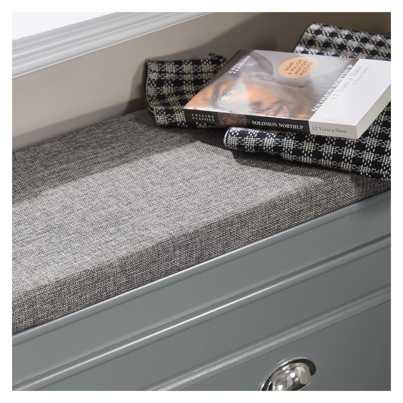 SoBuy Comodă pentru pantofi cu șezut, îngustă, gri, 24x75x51cm FSR82 - 6