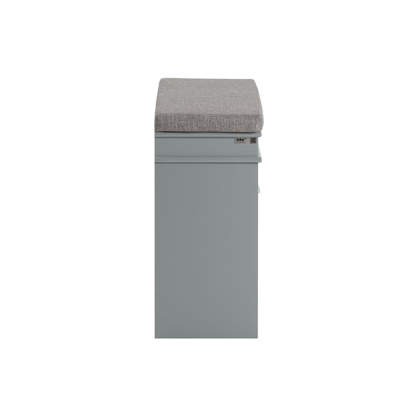 SoBuy Comodă pentru pantofi cu șezut, îngustă, gri, 24x75x51cm FSR82 - 14