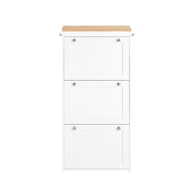 SoBuy Ormarić za cipele s 3 preklopna pretinca, bijelo-prirodni, 59x116x26 cm