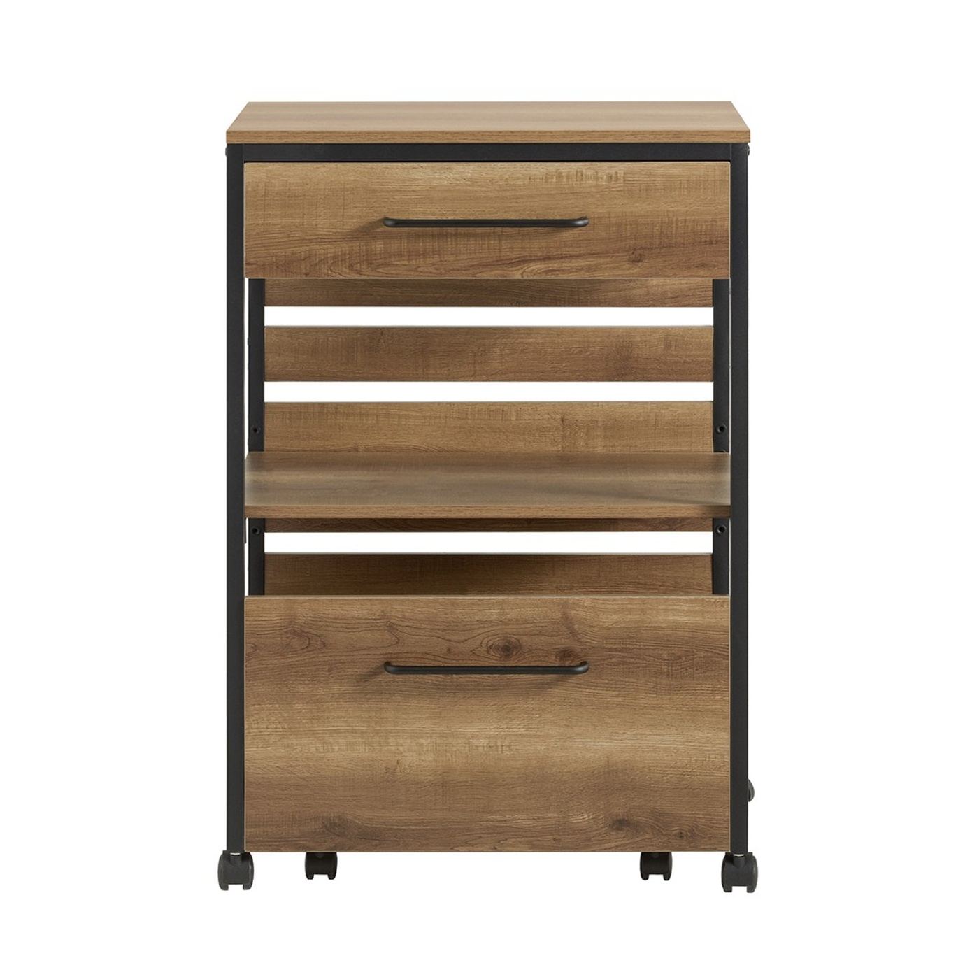 SoBuy Kuchyňský vozík Příborník 2 zásuvky Loft 45x60x90 cm FKW118-PF - 14