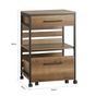 SoBuy Kuchyňský vozík Příborník 2 zásuvky Loft 45x60x90 cm FKW118-PF thumbnail 3