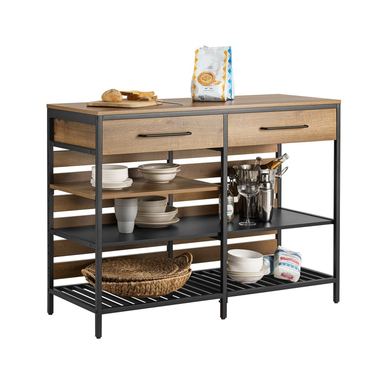 SoBuy Kuchyňská komoda 2 zásuvky 5 polic 45x120x91 cm FSB85-PF