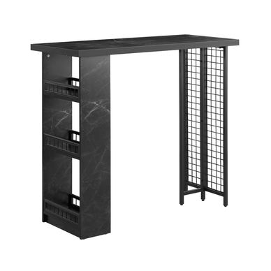 SoBuy Masă Bar Înaltă cu Raft Efect Marmură 120x105x50cm FWT100-SCH