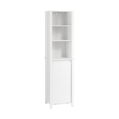 SoBuy Λευκό Ψηλό Ντουλάπι Μπάνιου 45x35x171cm με Καλάθι Απλυτων 2-σε-1 BZR102-W