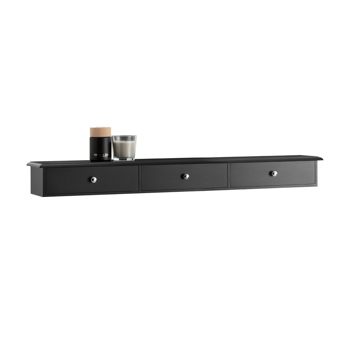 SoBuy Suport de perete cu 3 sertare Negru 93x15x10 cm FRG43-L-SCH - 13