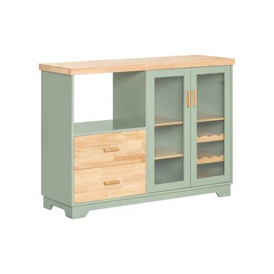 SoBuy FSB81-GR Kuhinjski omarica za shranjevanje za mikrovalovno pečico Zelena 120x40x90 cm