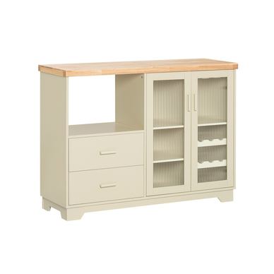 SoBuy FSB81-MI Kuhinjski ormarić s bočnom stranom za mikrovalnu pećnicu, bež, 120x40x90 cm