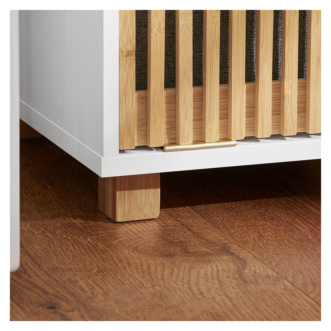 SoBuy Dulap de baie cu coș de rufe 32x33x85 cm Natural BZR126-W - 5