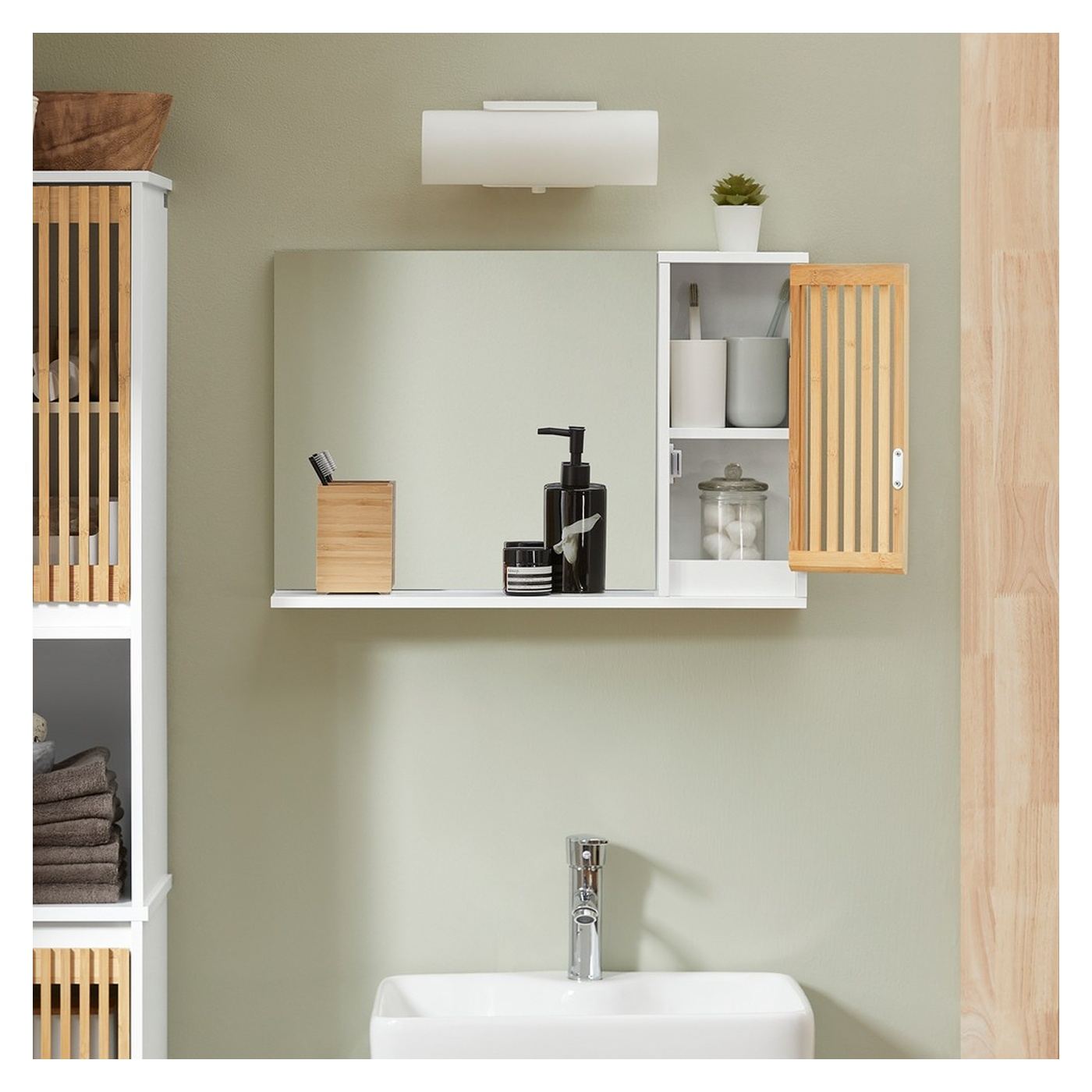 SoBuy Zidni ormarić bijeli 60x40x12 cm Rustik BZR128-W - 2
