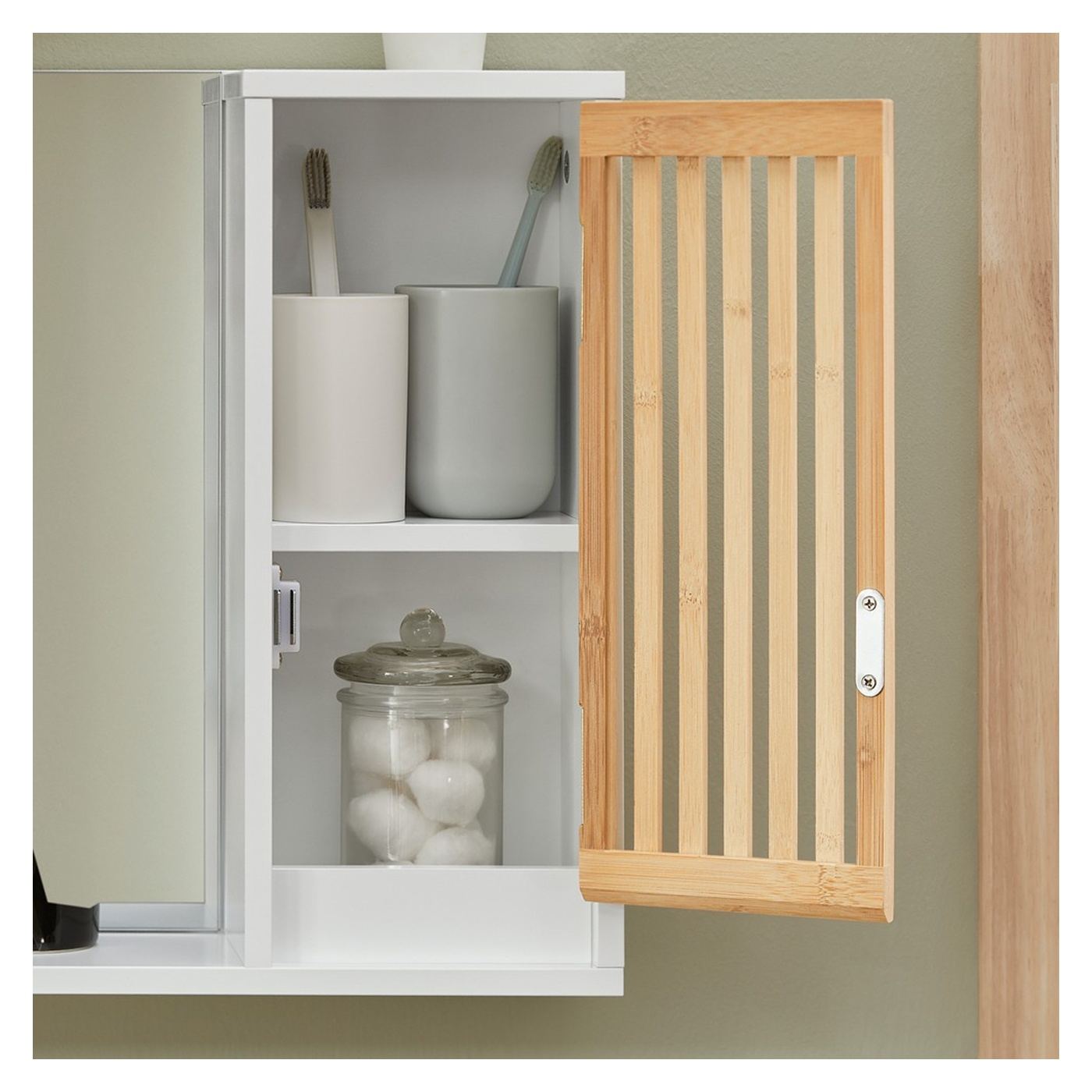 SoBuy Zidni ormarić bijeli 60x40x12 cm Rustik BZR128-W - 6