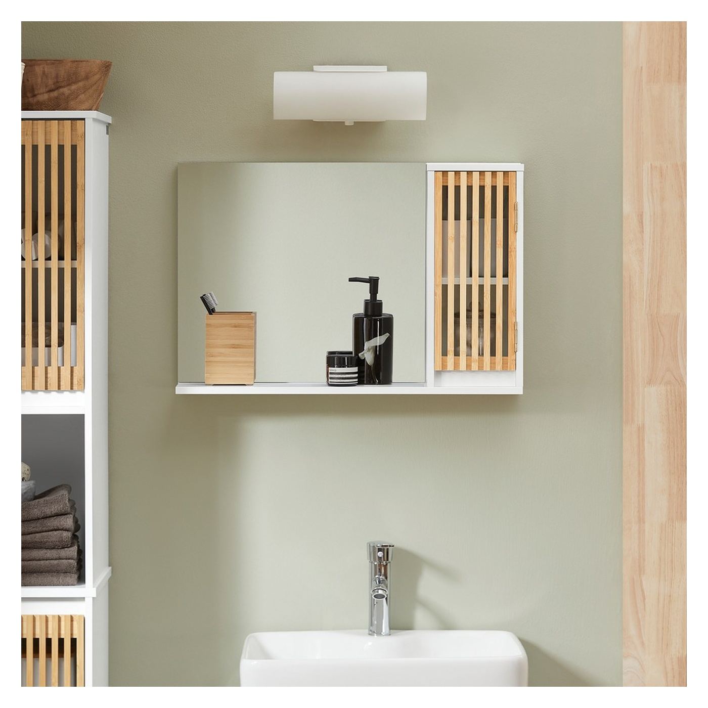 SoBuy Zidni ormarić bijeli 60x40x12 cm Rustik BZR128-W - 7