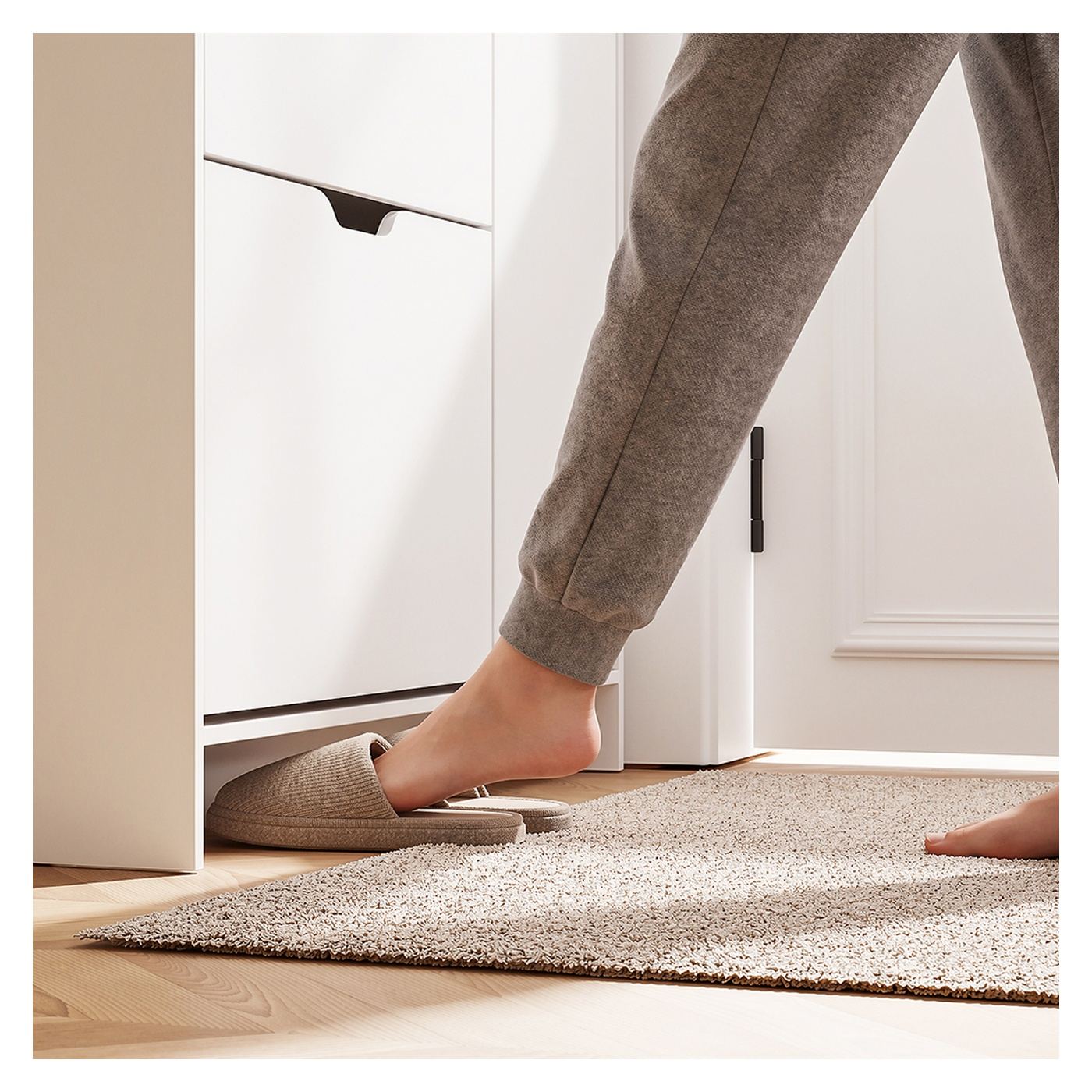 SoBuy Comodă pentru pantofi Alb cu 3 sertare 84x24x121 cm FSR220-W - 14