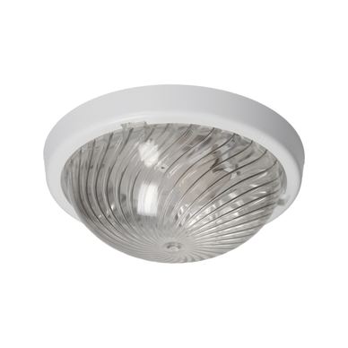 Capac corp de iluminat, Plastic/Policarbonat, 75W, E27, IP44, Transparent/Alb
