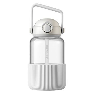 Sticlă cu pai portabilă BUYDEEM DG710-OW, 1.0 l Alb