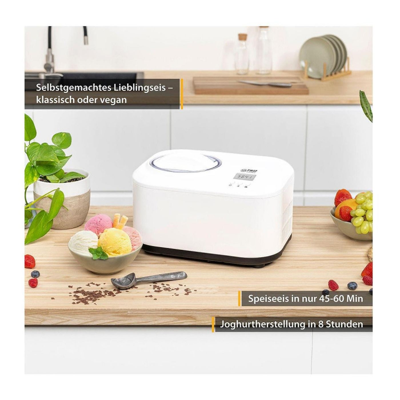 Παγωτομηχανή First Austria FA-5105, 100W, 1L, Συμπιεστής, Λευκό - 2