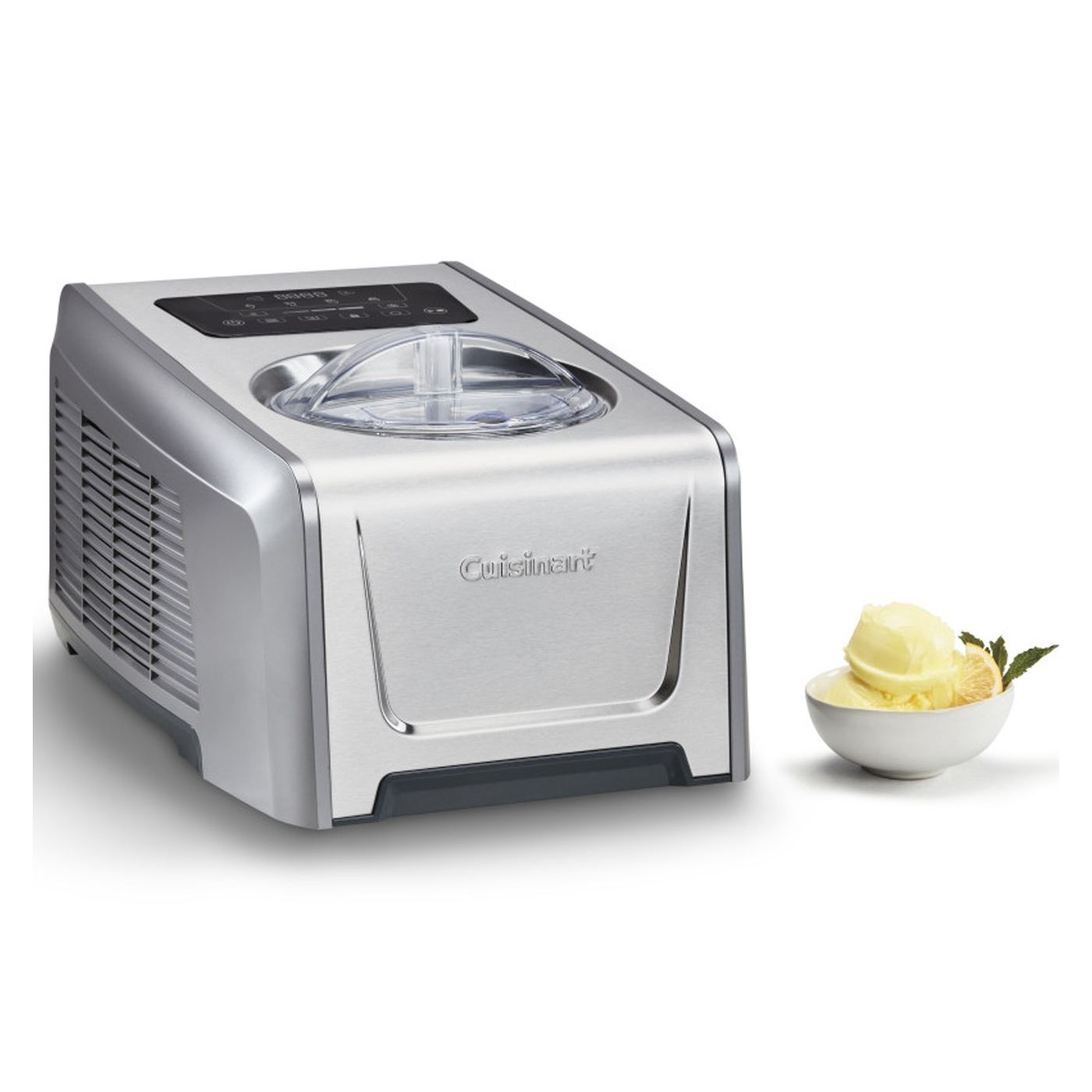 Μηχανή παγωτού Cuisinart Freeze Ease Pro ICE150E, 150W, 1.5 L, 3 βαθμίδες, 4 προγράμματα, Συμπιεστής, Ανοξείδωτο ατσάλι - 5