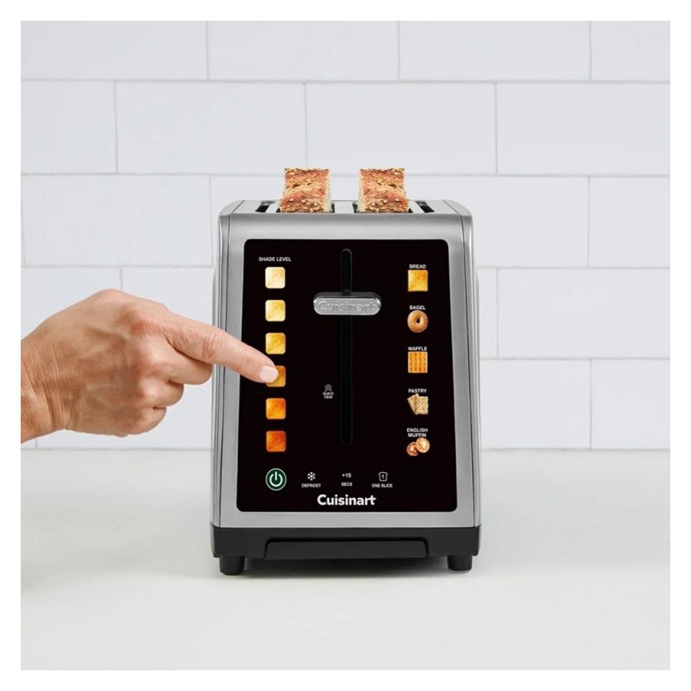 Φρυγανιέρα Cuisinart SimpliTouch XL 1000W 2 θέσεων, 6 Επίπεδα Ψησίματος, 5 Προγράμματα, Έλεγχος αφής, Αυτόματη κεντράρισμα, Ανοξ - 3