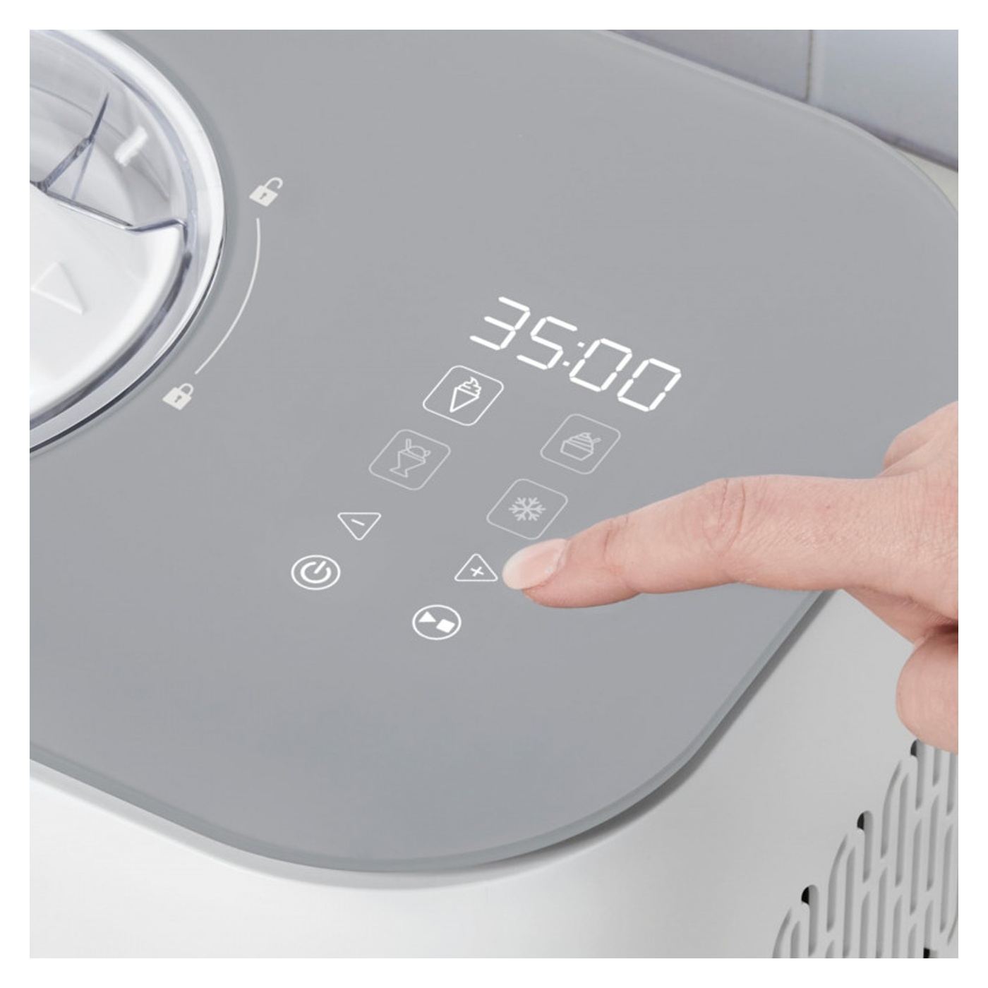 Μηχανή παγωτού Cuisinart Freeze Ease ICE90E, 100W, 0.95 L, 3 προγράμματα, Συμπιεστής, Λευκό/γκρι - 3