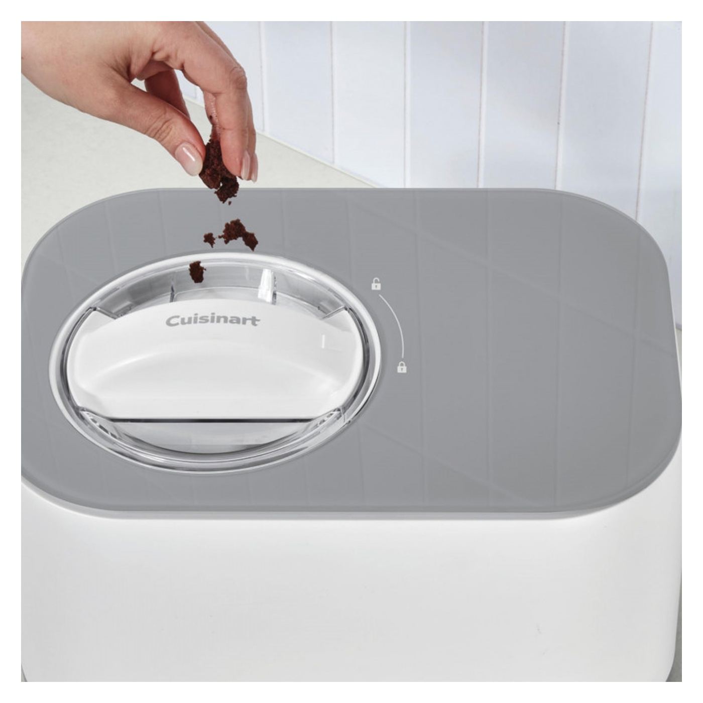 Μηχανή παγωτού Cuisinart Freeze Ease ICE90E, 100W, 0.95 L, 3 προγράμματα, Συμπιεστής, Λευκό/γκρι - 4