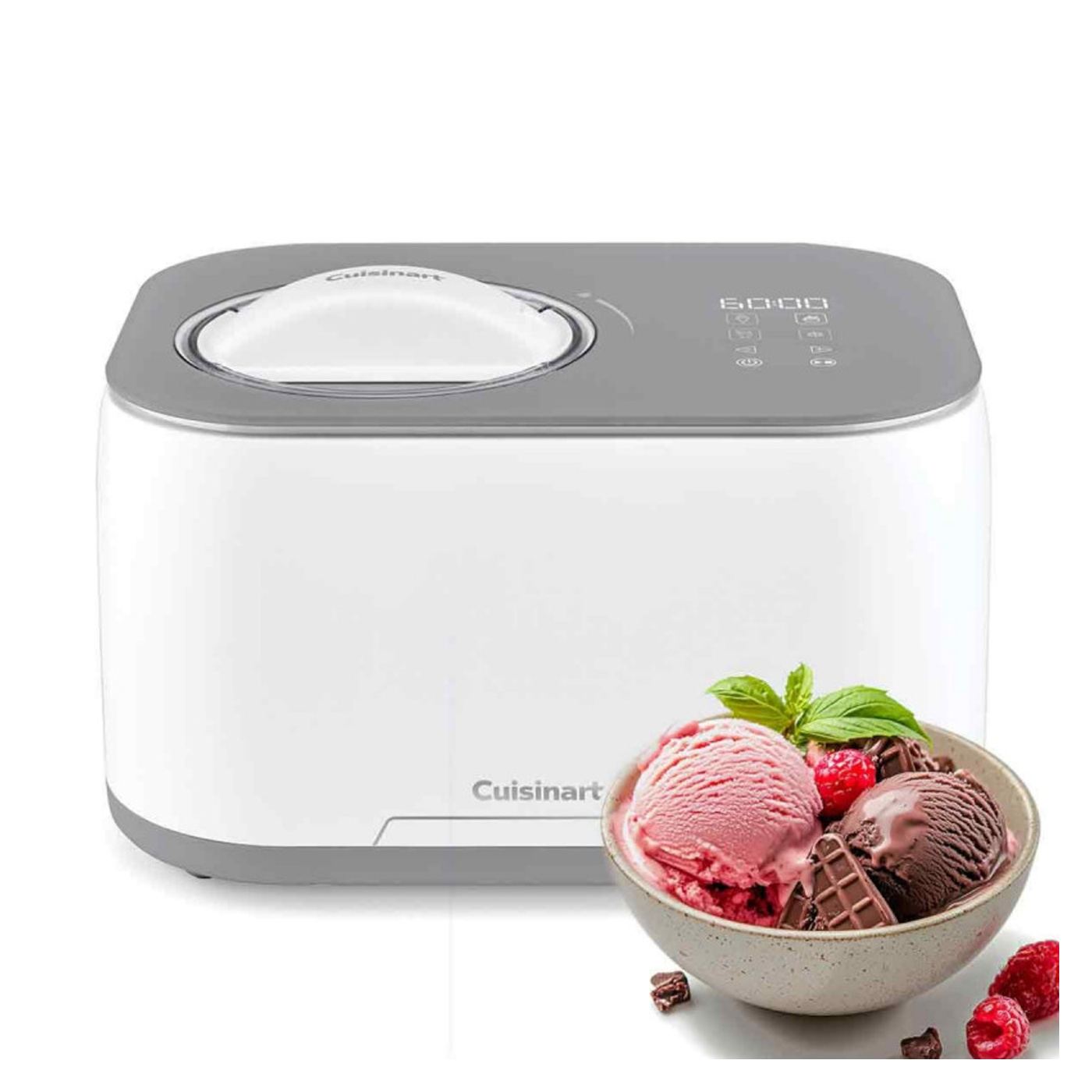 Μηχανή παγωτού Cuisinart Freeze Ease ICE90E, 100W, 0.95 L, 3 προγράμματα, Συμπιεστής, Λευκό/γκρι - 7