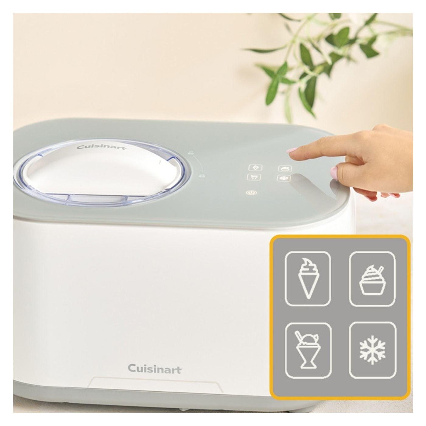 Μηχανή παγωτού Cuisinart Freeze Ease ICE90E, 100W, 0.95 L, 3 προγράμματα, Συμπιεστής, Λευκό/γκρι - 11