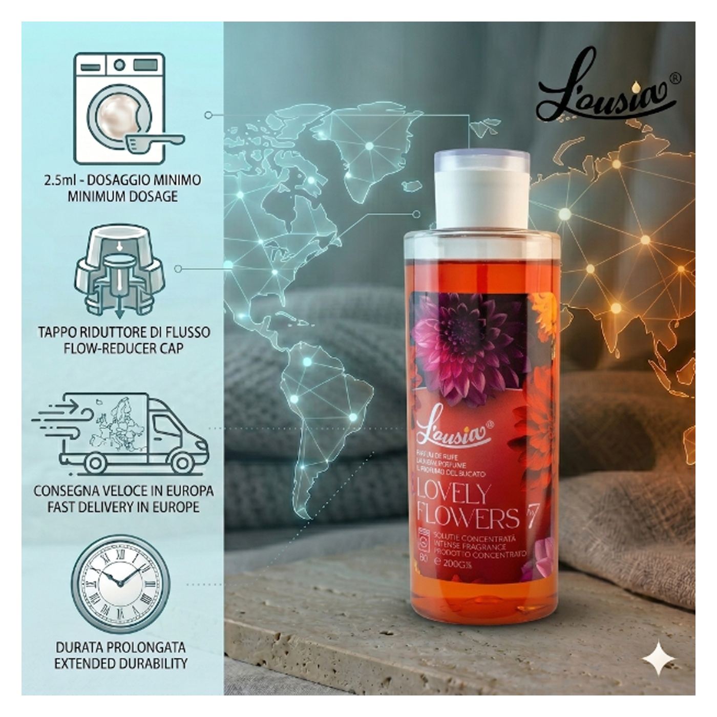 Parfum de rufe Lousia Lovely Flowers 200 g - concentrat, persistent — imaginea 4