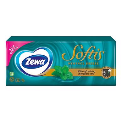 Batiste nazale Zewa Softis Menthol, 4 straturi, 10 x 9, 90 buc