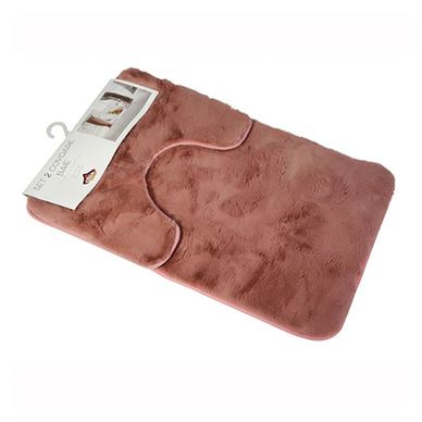 Set 2 covoare baie pufoase, Casa Plastor, 75x45 cm, roz