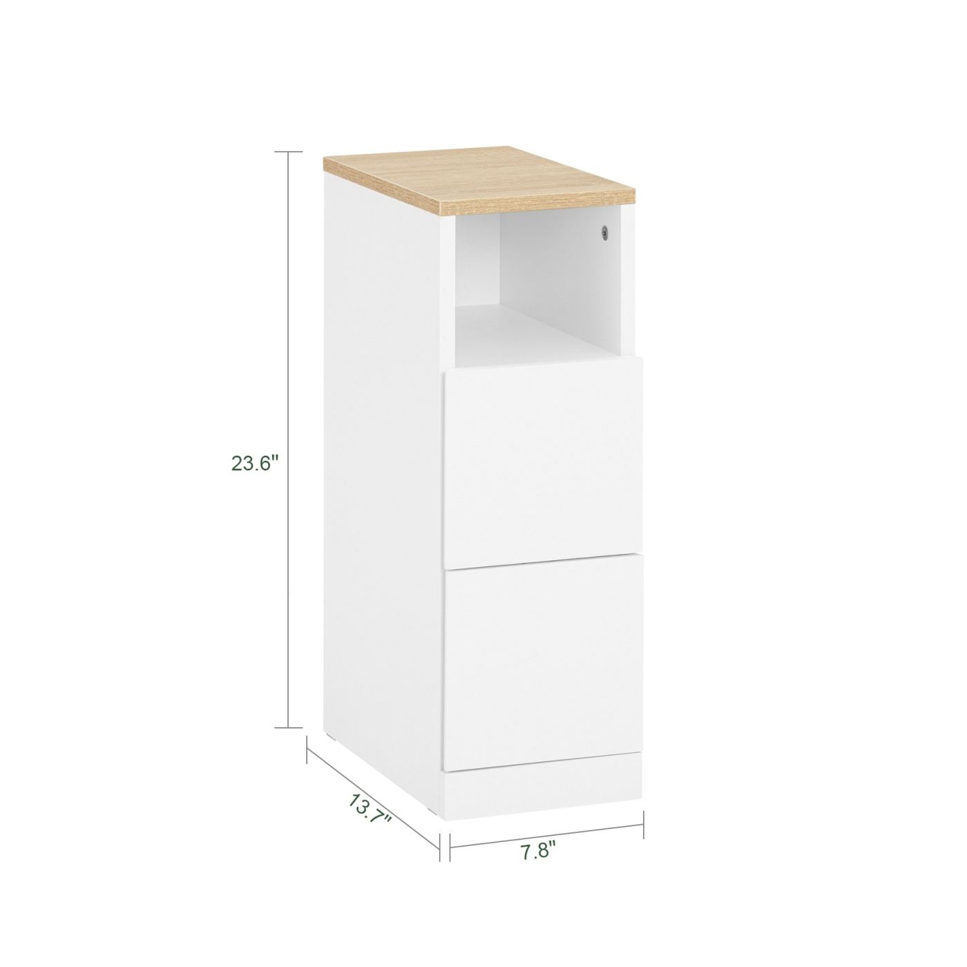 SoBuy 2 beli nočni omarici z 2 predaloma 35x20x60 cm FBT149-WNx2 - 3