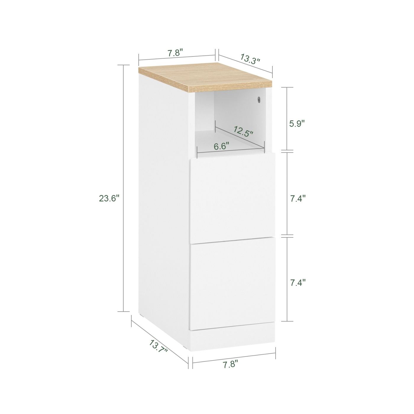 SoBuy 2 beli nočni omarici z 2 predaloma 35x20x60 cm FBT149-WNx2 - 16