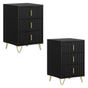 SoBuy Σετ 2 Κομοδίνων με 3 Συρτάρια, Μαύρο 40x36x63 cm FBT115-L-SCHx2 thumbnail 1