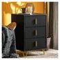 SoBuy Σετ 2 Κομοδίνων με 3 Συρτάρια, Μαύρο 40x36x63 cm FBT115-L-SCHx2 thumbnail 2