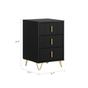 SoBuy Σετ 2 Κομοδίνων με 3 Συρτάρια, Μαύρο 40x36x63 cm FBT115-L-SCHx2 thumbnail 3