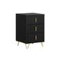 SoBuy Σετ 2 Κομοδίνων με 3 Συρτάρια, Μαύρο 40x36x63 cm FBT115-L-SCHx2 thumbnail 4