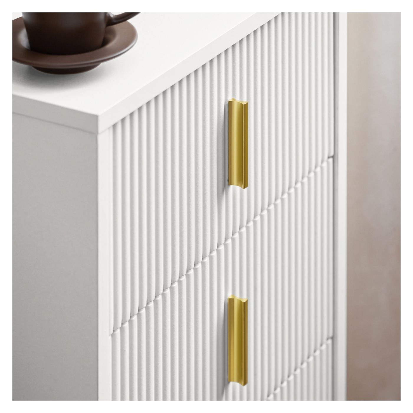 SoBuy Σετ 2 Λευκά Κομοδίνα με 3 Συρτάρια 40x36x63 cm FBT115-L-Wx2 - 9