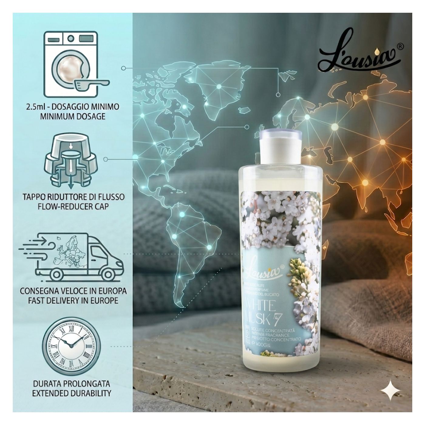 Aviváž L’ousia White Musk 400 g – koncentrovaná, s dlouhotrvajícím účinkem, až na 160 praní - 2