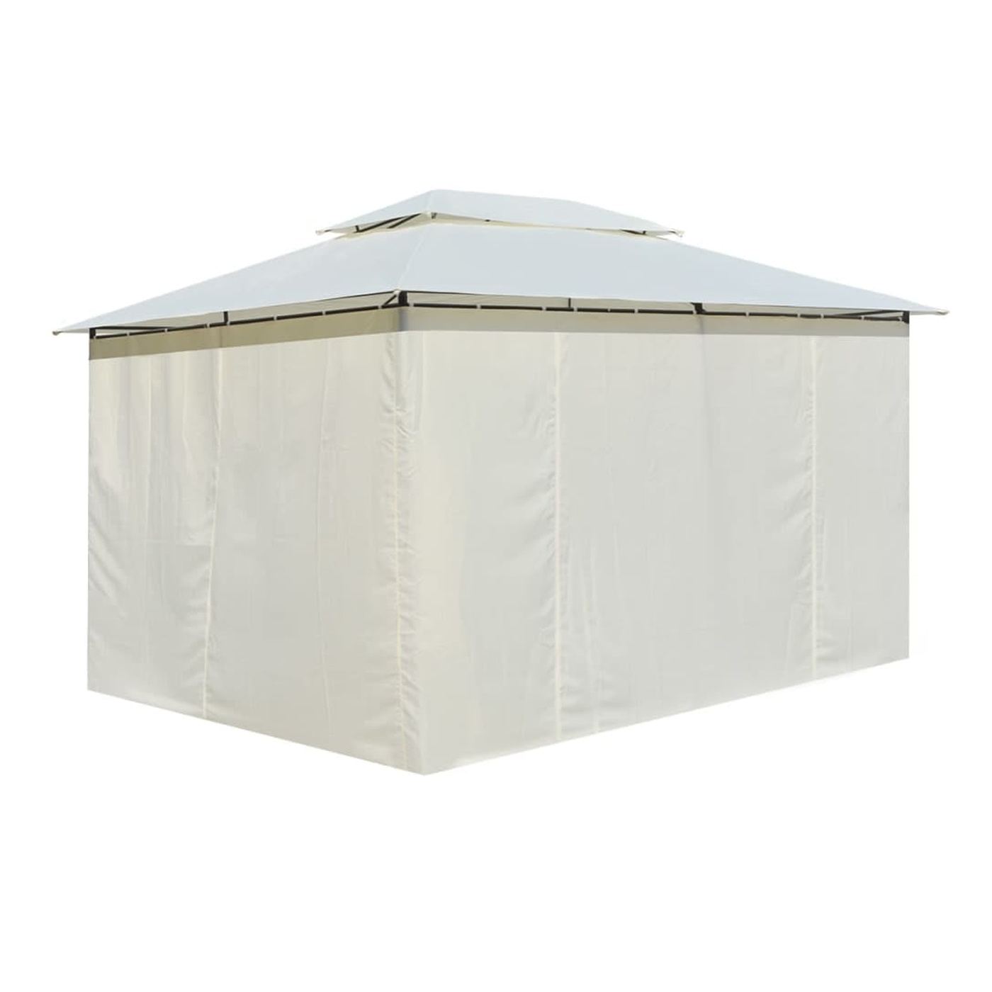 Градинска палатка със завеси 4 x 3 m, бяла - 3