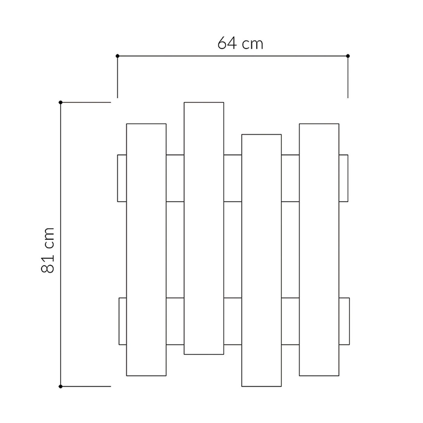 Wave TopMebel меламинов стенен закачалка в натурален бук цвят 64x4x81cm. - 4